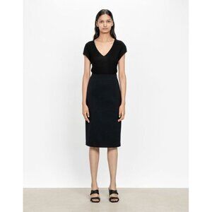Veronika Maine Black Crepe Knee Length Pencil Skirt S